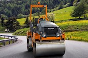 New Hamm Roller driving on Road